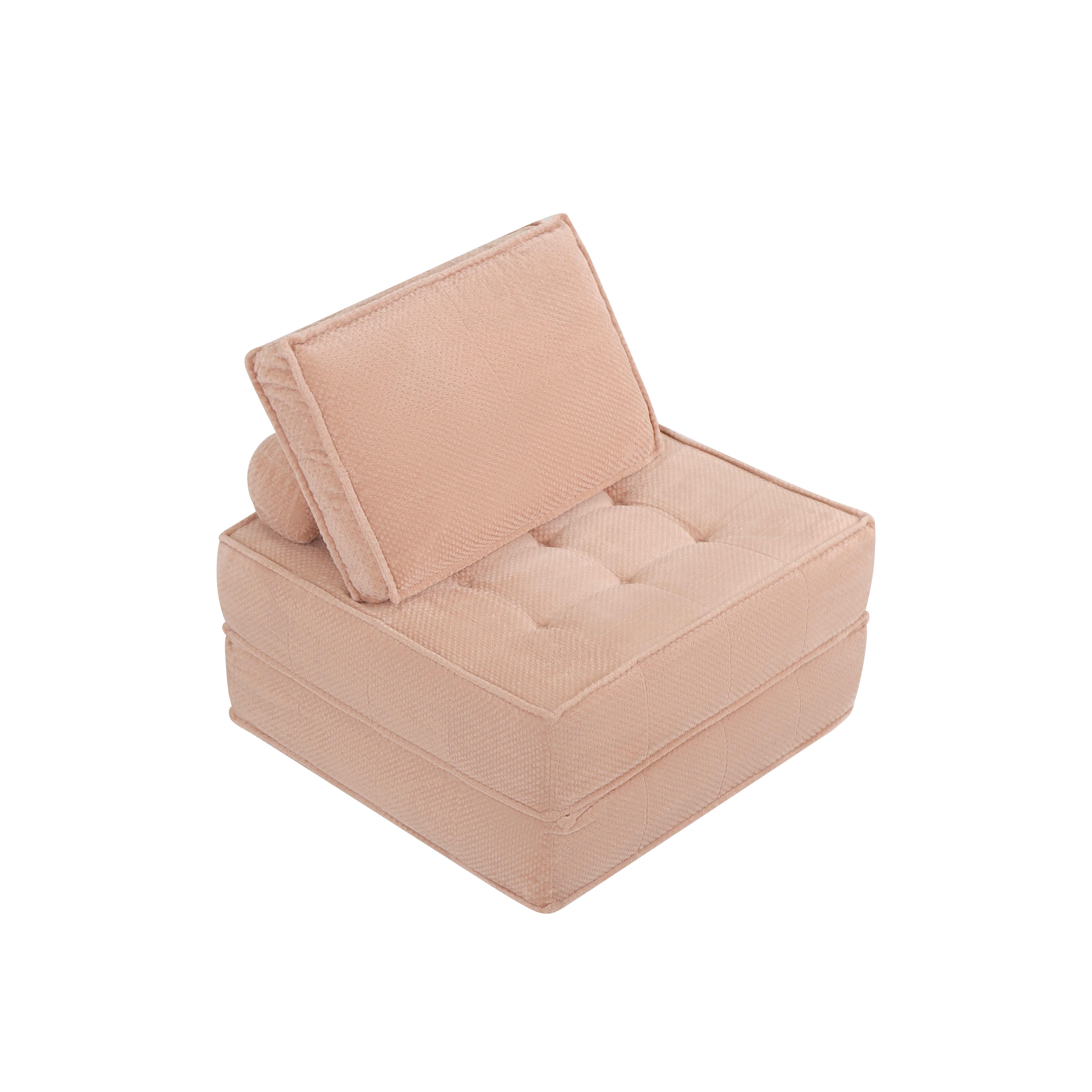 66.9 Inch Modular Sofa, Single Seater, Double-layer Multi-combination, Skin-friendly Fabric, DIY Suitable For Living Rooms, Study Rooms, Bedrooms, And Other Spaces. PINK_maomaolike.com
